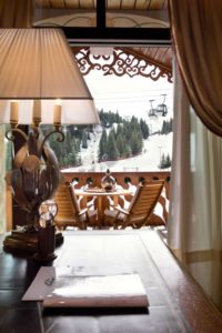 Appartement Loze 6 - Salon avec vue pistes